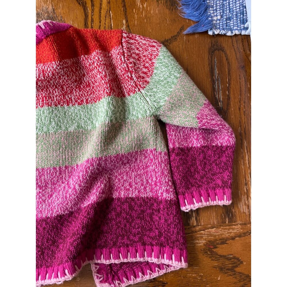 Vintage Toddler Girls Striped Cardigan Sweater Simply Basic 1990s Size 3T - Picture 8 of 9
